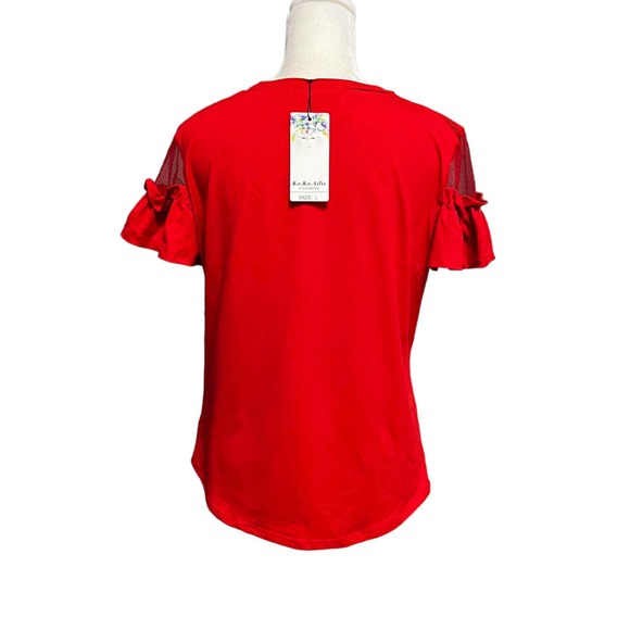 NWT - Ko Ko Ailis Red Top (Size: L) - Picture 2 of 3